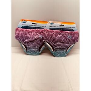 Swimways Reusable Mermaid Swim Diaper 24 months 22-30 lbs Large Set of 2 NWT